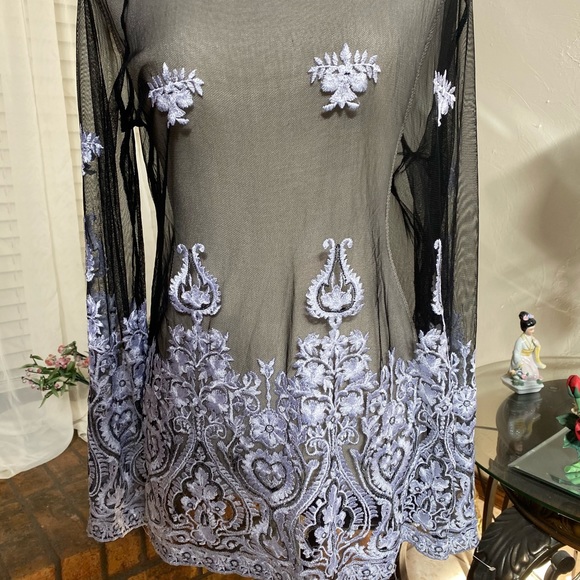 I.N.C. Embroidered Sheer Top - Picture 2 of 4